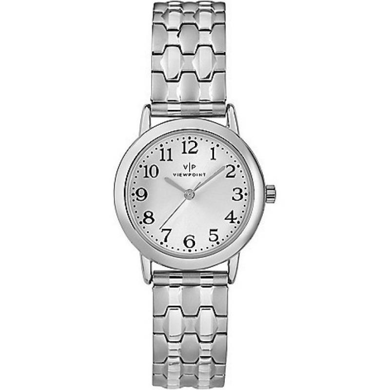 Viewpoint by Timex Women's 28mm Silver-Tone Dial Watch – Silver-Tone Expansion