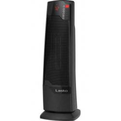 Lasko 1500W Oscillating Ceramic Tower Space Heater with Remote, CT22835, Black