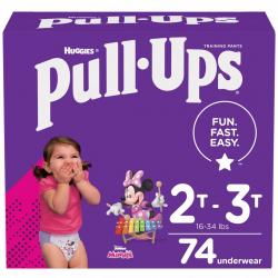 Pull-Ups Girls' Potty Training Pants Size 4, 2T-3T, 74 Ct