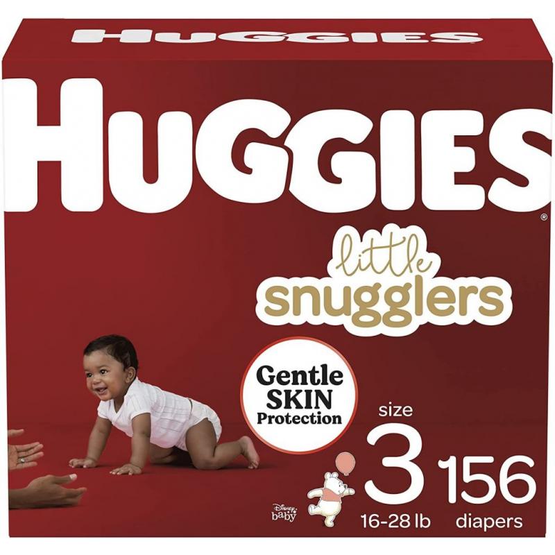 Huggies Little Snugglers, Baby Diapers Size 3, 156 Ct