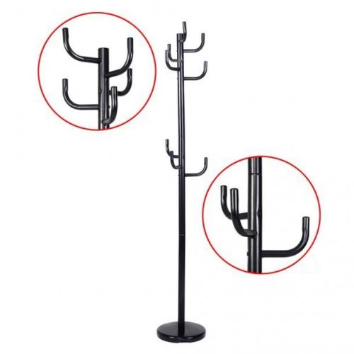 Metal Coat Rack Hat Stand Tree Hanger Hall Umbrella Holder Hooks Black Hooks - 8 Hooks