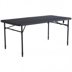 Mainstays 4' Fold-In-Half Adjustable Table, Rich Black