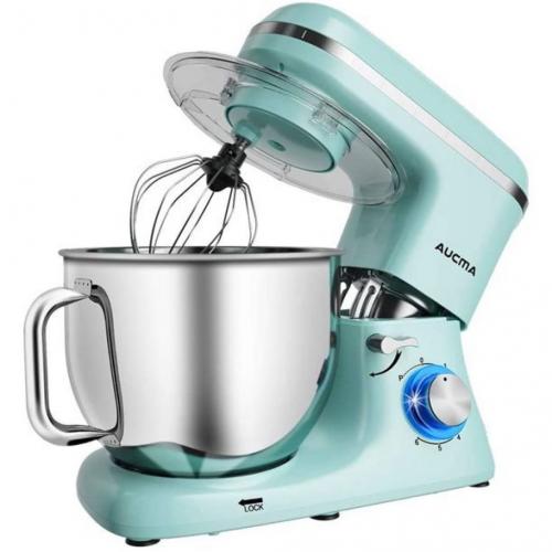 Aucma Stand Mixer,7.4QT 6-Speed Tilt-Head Food Mixer, Electric Kitchen Mixer with Dough Hook, Wire Whip & Beater