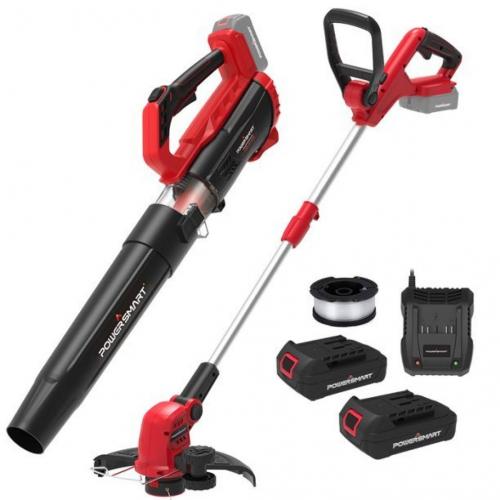 PowerSmart 20V Lithium-Ion Cordless String Trimmer and Blower Combo Kit