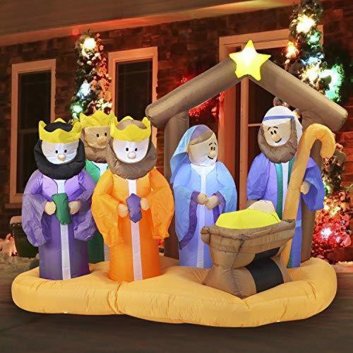 Joiedomi Holiday Inflatable Kings Nativity Scene