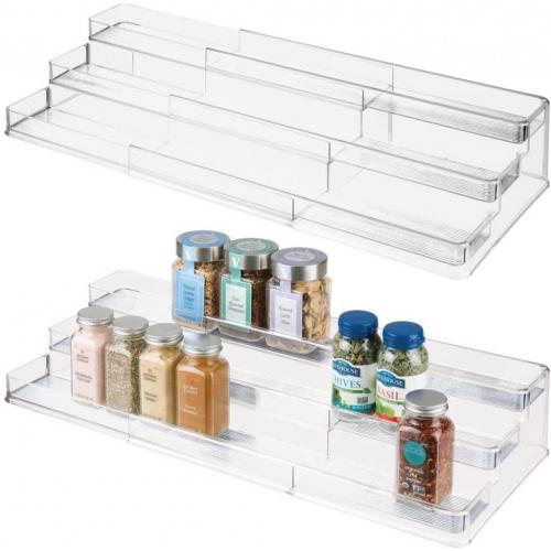 mDesign Plastic Shelf Adjustable & Expandable Spice Rack Organizer