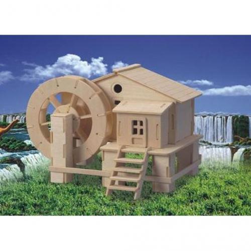 3D Puzzle Water Mill Set Wood Craft Construction Model Kit, Fun & Educational