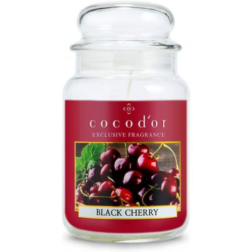 Cocodor Large Jar Candle/Black Cherry / 120-150 Hour Extended Burn Time/Holiday Decoration, Home Deco, Interior, Aromatherapy, Fragrance