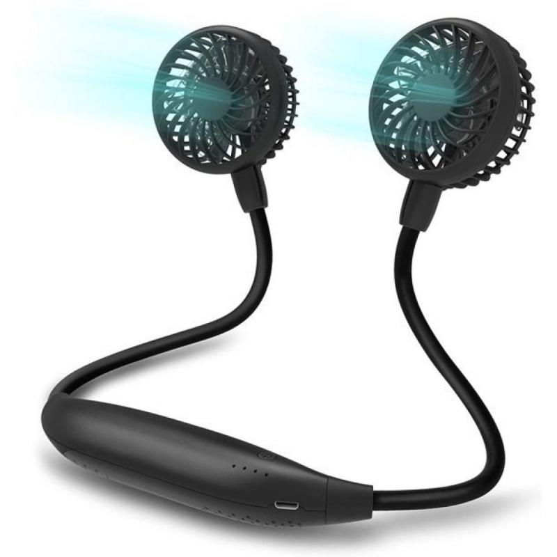 Portable Neck Fan, 2600mAh Battery Operated Sport Fan Ultra Quiet Hands Free