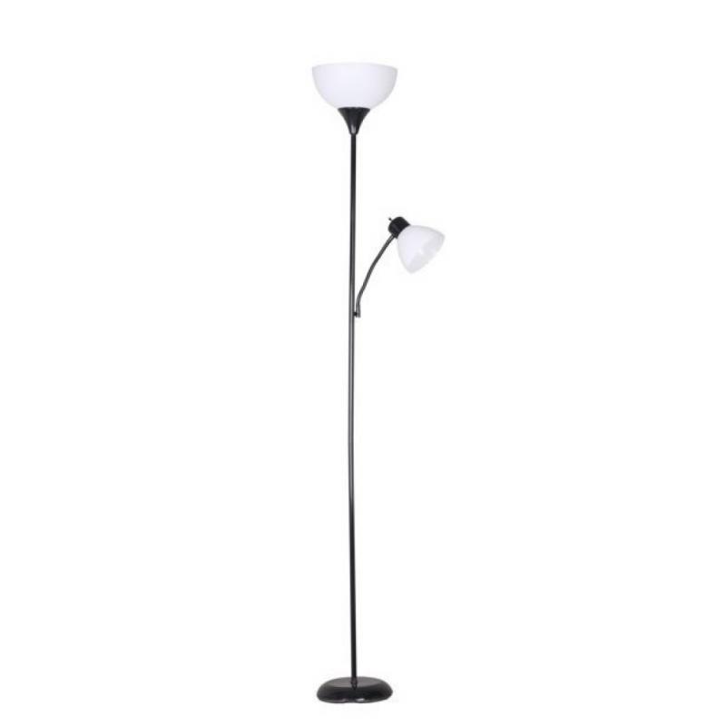 Mainstays 72'' Combo Floor Lamp with Adjustable Reading Lamp, Black