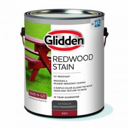 Glidden Redwood Stain, One gallon Exterior semi-transparent Red Stain