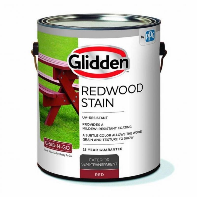 Glidden Redwood Stain, One gallon Exterior semi-transparent Red Stain