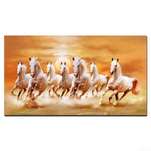 Feng Shui Eight Horse Canvas Painting