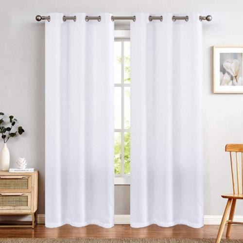 Barbossa Design Waffle Weave Textured Fabric Rod Pocket Window Tier