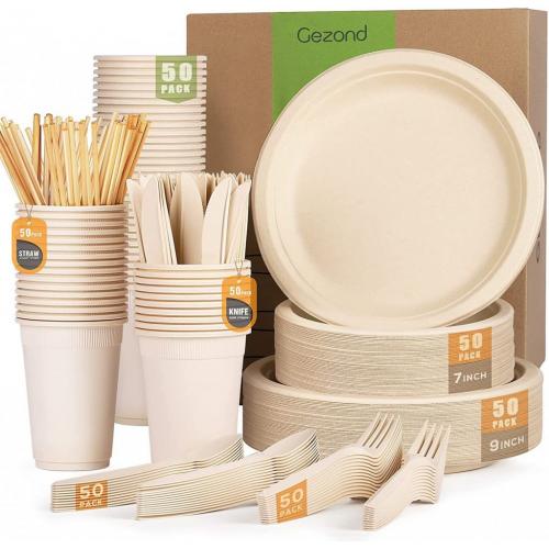 Compostable Disposable Dinner Knives, Spoons, Cups And Straws