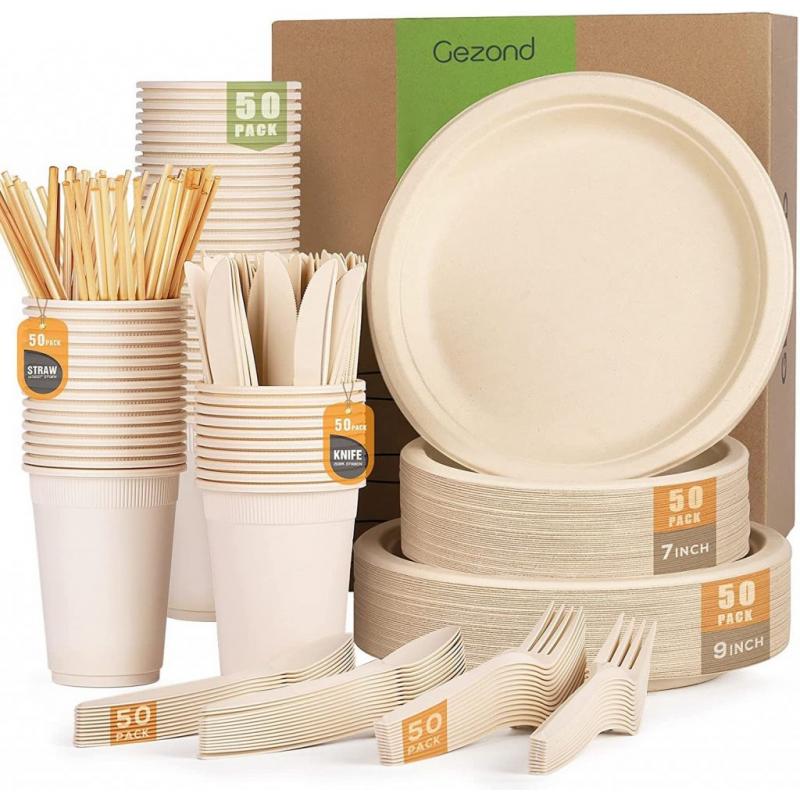 Compostable Disposable Dinner Knives, Spoons, Cups And Straws