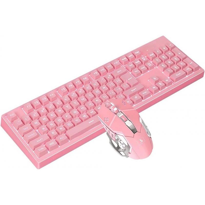 Pink Keyboard and Mouse Combo