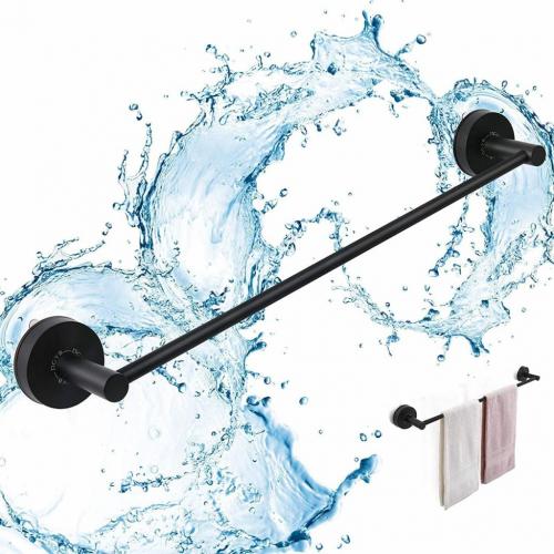 DGYB Shower Suction Cup Towel Bar 24-inch Matte Black