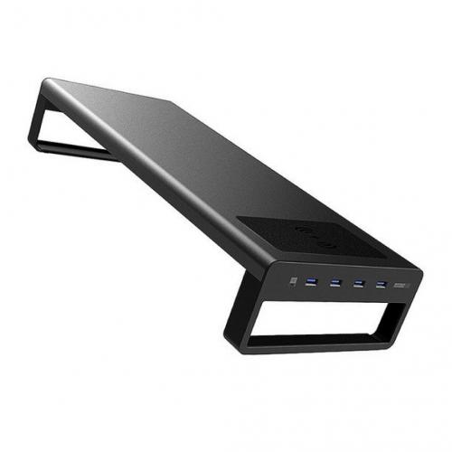 Multifunctional LCD Monitor Desktop Stand USB 3.0 + Wireless Fast Charging Pad