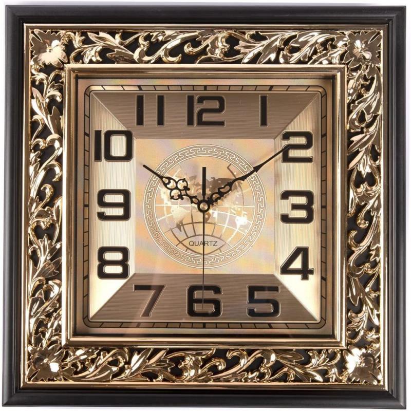 14 1/4 inch Gold Square Wall Clock