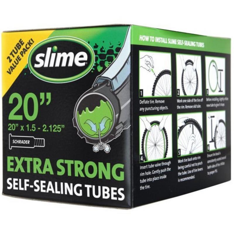 Extra Strong Self-Sealing Bicycle Tube Schrader 20 x 1.5-2.125 2 Pack