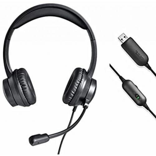 USB Stereo Headset with Built-in Microphone and In-Line Volume Control