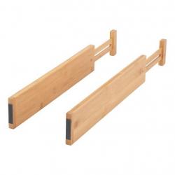 Natural Bamboo Expandable Drawer Dividers, 2PC 17.5''-22.83'' x3.14'' x1.18''