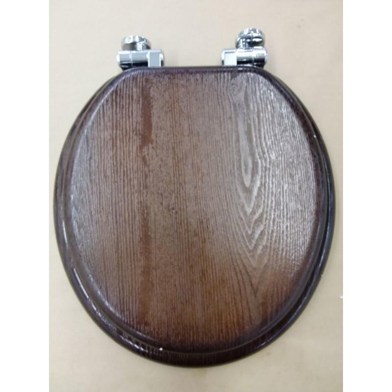 Toilet Seat Round Wood with Slow Close,Easy Clean,Quick-Release Hinges