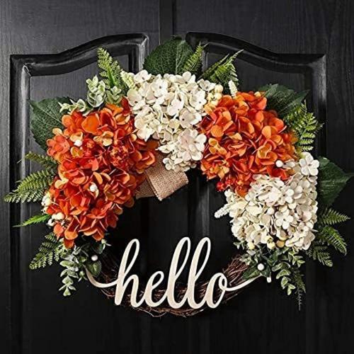 18 Inch Fall Wreath, Wreath for Front Door, Hydrangea Wreath, Autumn Wreath
