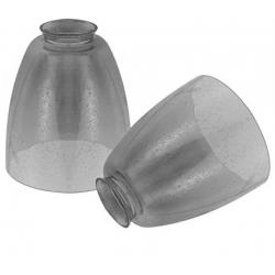 2 Pack Smoke Gray Seeded Glass Bell Shade, Light Fixture