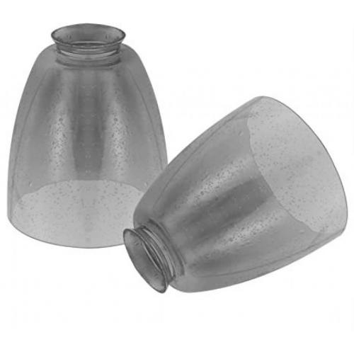 2 Pack Smoke Gray Seeded Glass Bell Shade, Light Fixture