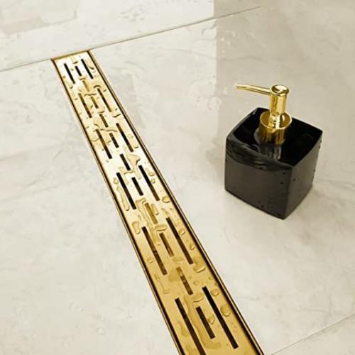 24-In Rectangular Linear Shower Drain with Brickwork Pattern Grate