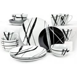 Zyan Technology 16 Piece Round Dinnerware Plates And Bowl Sets For 4