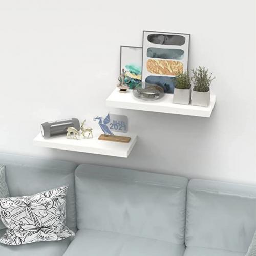White Floating Shelves for Wall-24in Wall Mounted Display
