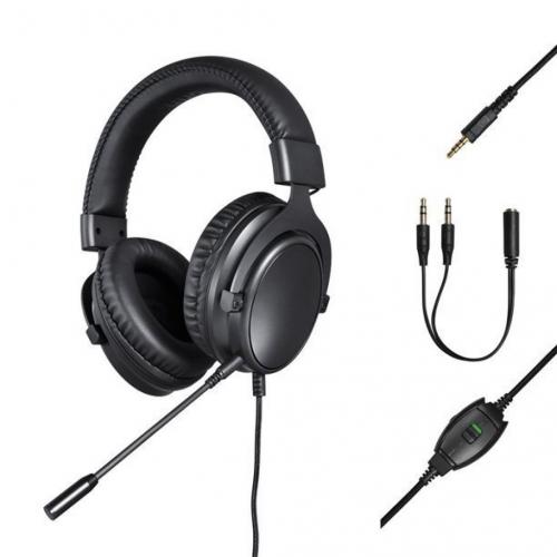 Over-ear Gaming Headset, 6ft Cable and Built-in Mic with Nano Receiver, for PC