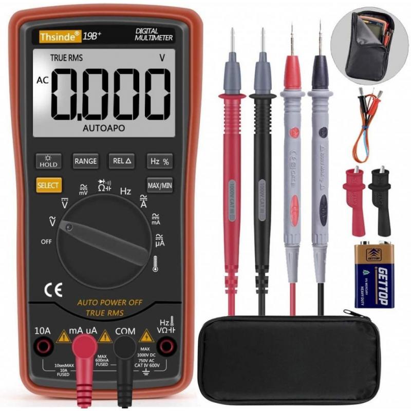 Autoranging Multimeter Test for Temperature AC/DC Voltage, Current, Resistance, Continuity, Capacitance, Frequency,Diodes Transistors