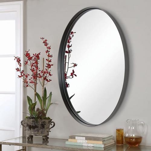 Black Bathroom Mirror Wall Mirror 24x36” with Stainless Steel Metal Frame