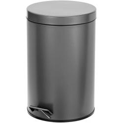 mDesign 3.2 Gallon/12 Liter Round Metal Step Trash Wastebasket