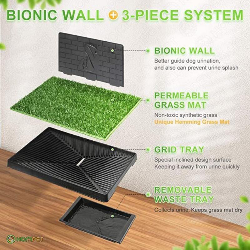 Dog Grass Pad with Tray, Pee Pad Grass Indoor Dog Potty Tray