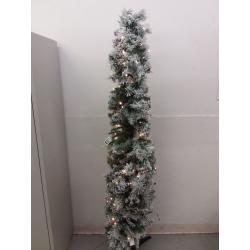 Clear Prelit Traditional Green Flocked Pencil Christmas Tree, 6'