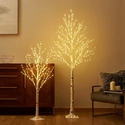Lighted Birch Twig Tree with Fairy Lights 4FT 200 LED 6FT 330 LED Lights for Indoor Outdoor Home