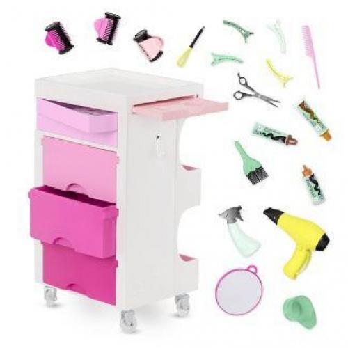 Our Generation Salon Cart & Styling Accessories Set for 18 Dolls