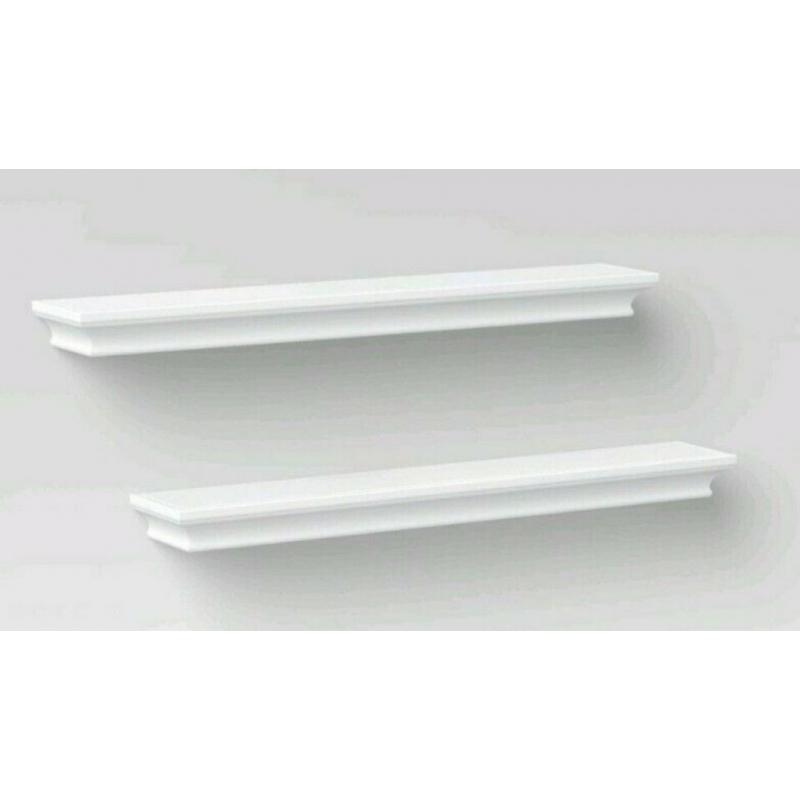 2pc Traditional Wall Shelf Set White - Threshold