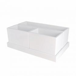 Modular Vanity Organizer with Magnetic Strip White -11.25X6.875X4.25