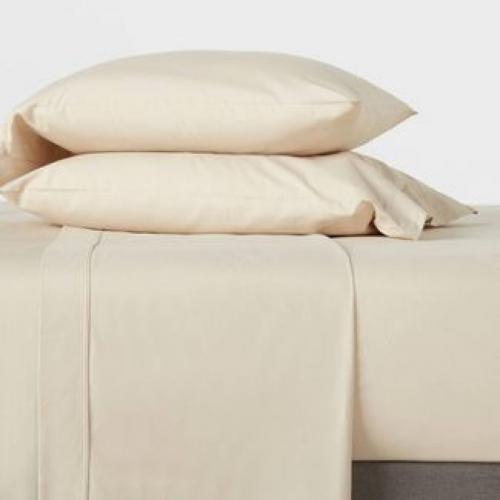 Full 300 Thread Count Ultra Soft Fitted Sheet True Khaki - Threshold