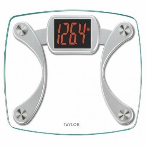 Digital Glass Stainless Steel Bathroom Scale Clear/Silver