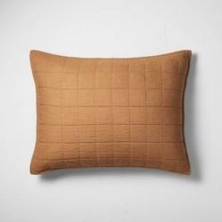 Standard Heavyweight Linen Blend Quilt Pillow Sham Honey - Casaluna