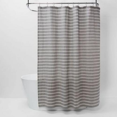 Stripe Shower Curtain Radiant Gray