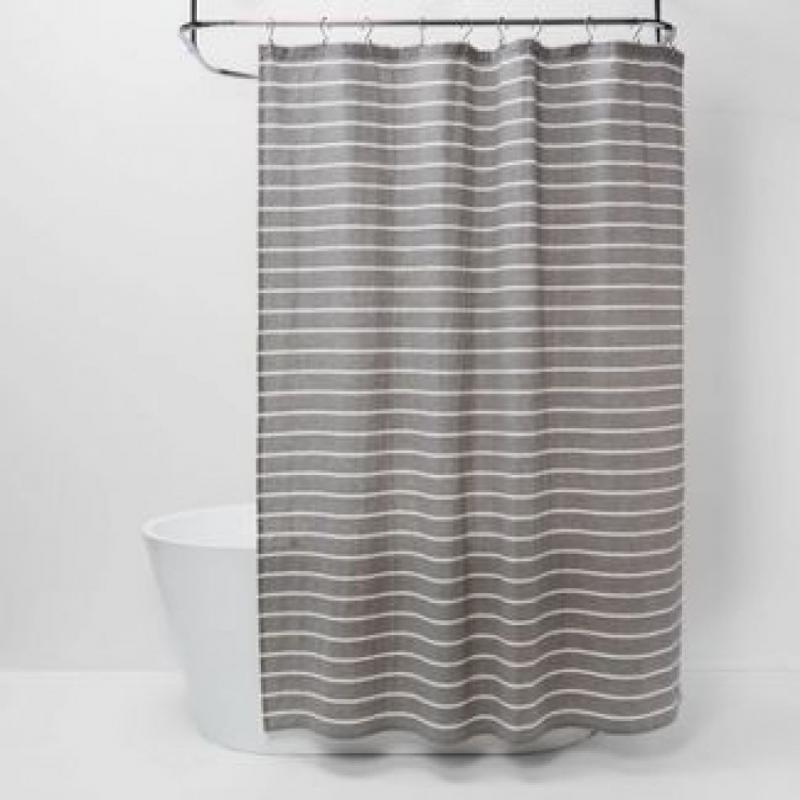 Stripe Shower Curtain Radiant Gray