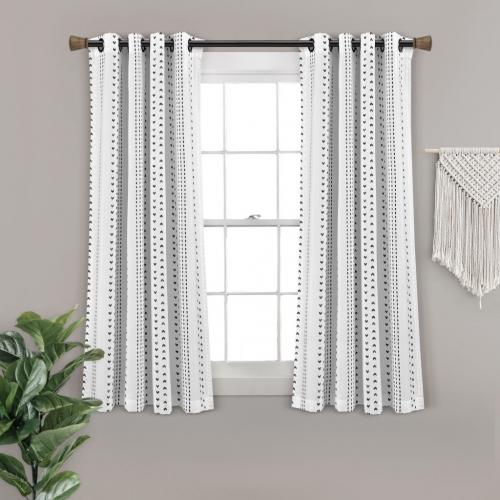 Striped Window Curtain Panels 52x63 - Set of 2 Hygge